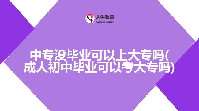 中專沒畢業(yè)可以上大專嗎