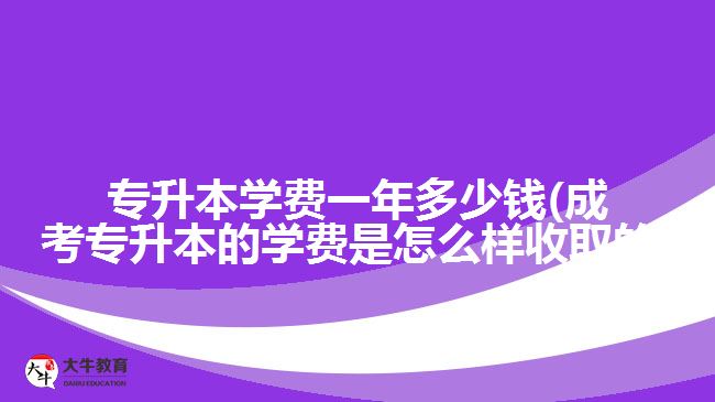 專升本學(xué)費(fèi)一年多少錢(成考專升本的學(xué)費(fèi)是怎么樣收取的)