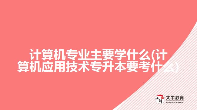 計算機專業(yè)主要學什么(計算機應(yīng)用技術(shù)專升本要考什么)