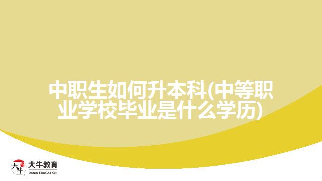 中職生如何升本科(中等職業(yè)學(xué)校畢業(yè)是什么學(xué)歷)