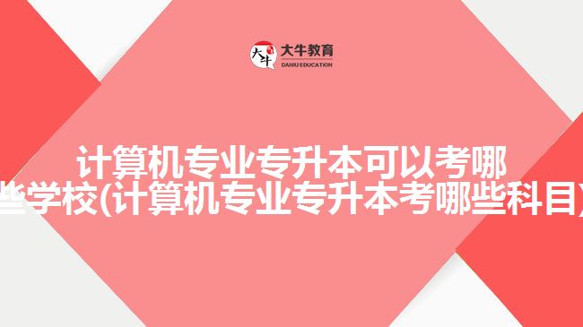 計算機專業(yè)專升本可以考哪些學校(計算機專業(yè)專升本考哪些科目)