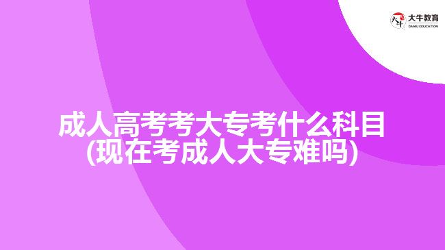 成人高考考大?？际裁纯颇?現(xiàn)在考成人大專難嗎)