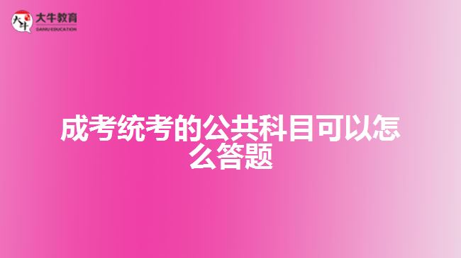 成考統(tǒng)考的公共科目可以怎么答題