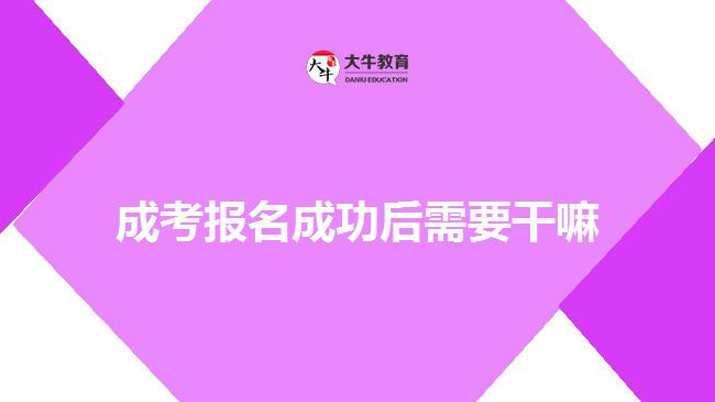 成考報(bào)名成功后需要干嘛