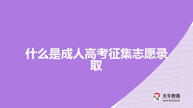 什么是成人高考征集志愿錄取