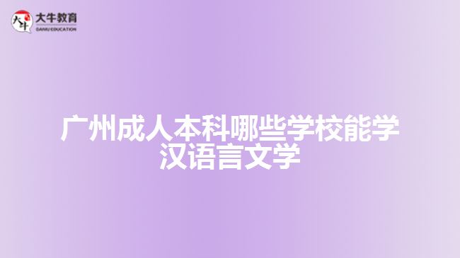 成人本科哪些學校能學漢語言文學