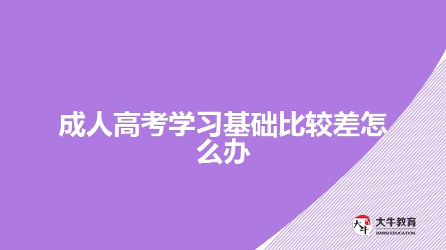 成人高考學習基礎比較差怎么辦