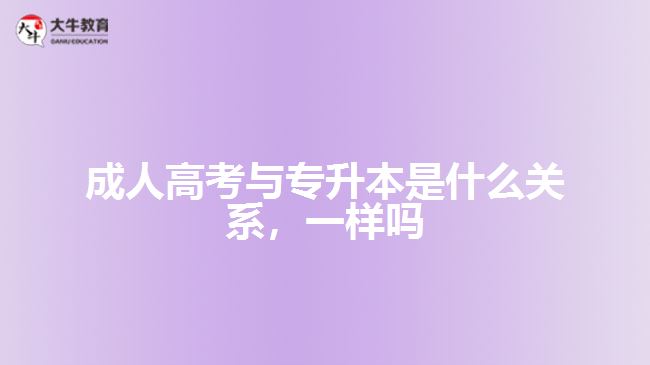 成人高考與專升本是什么關系一樣嗎