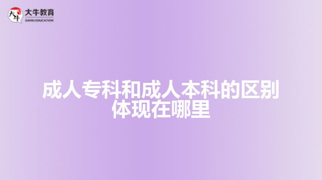 成人專科和成人本科的區(qū)別體現(xiàn)什么