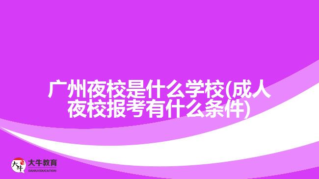 廣州夜校是什么學校(成人夜校報考有什么條件)