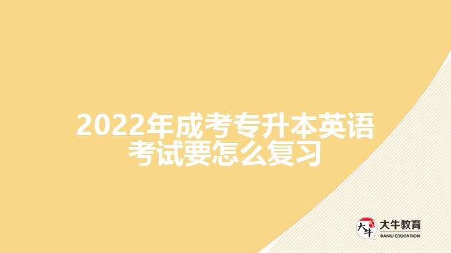 2022年成考專升本英語考試要怎么復習