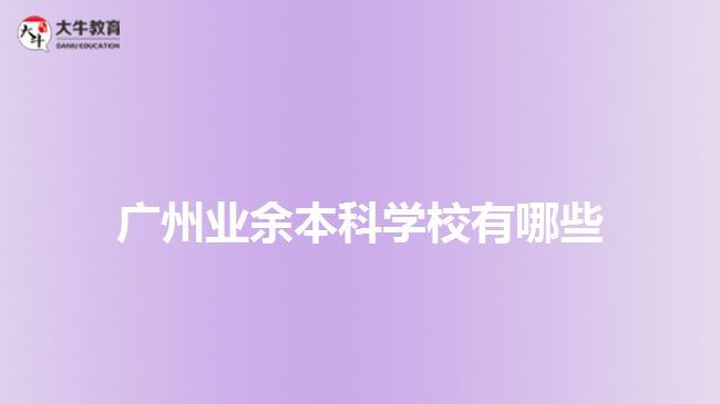 廣州業(yè)余本科學(xué)校有哪些