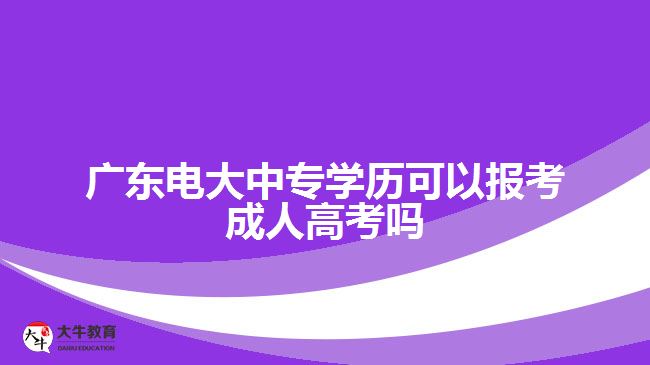 廣東電大中專學(xué)歷可以報考成人高考嗎