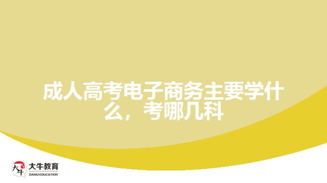 成人高考電子商務(wù)主要學(xué)什么，考哪幾科