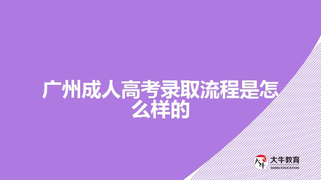 廣州成人高考錄取流程是怎么樣的