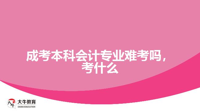 成考本科會計專業(yè)難考嗎，考什么