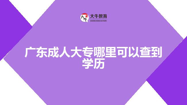 廣東成人大專哪里可以查到學(xué)歷