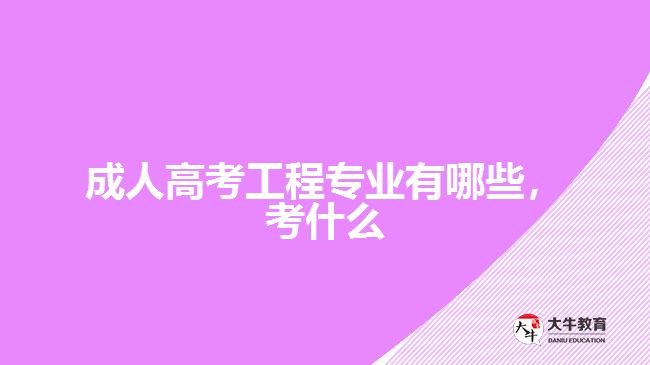 成人高考工程專業(yè)有哪些，考什么