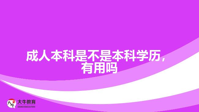 成人本科是不是本科學歷，有用嗎