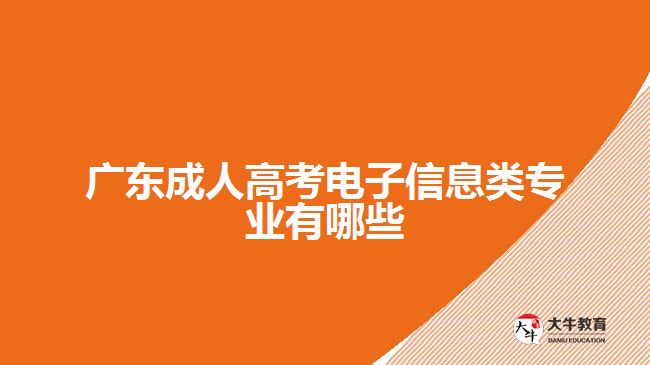 廣東成人高考電子信息類專業(yè)有哪些