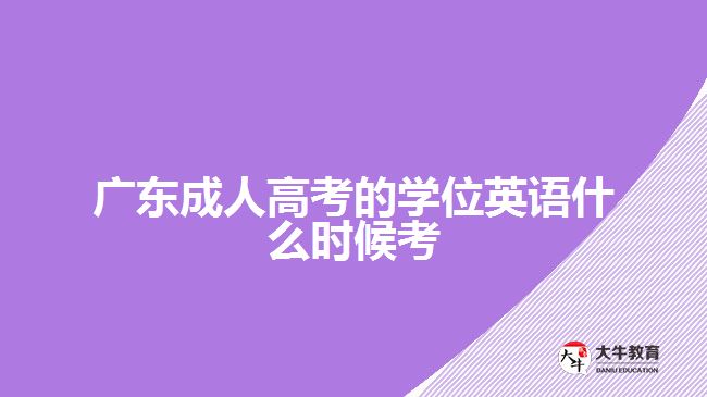 廣東成人高考的學(xué)位英語什么時(shí)候考