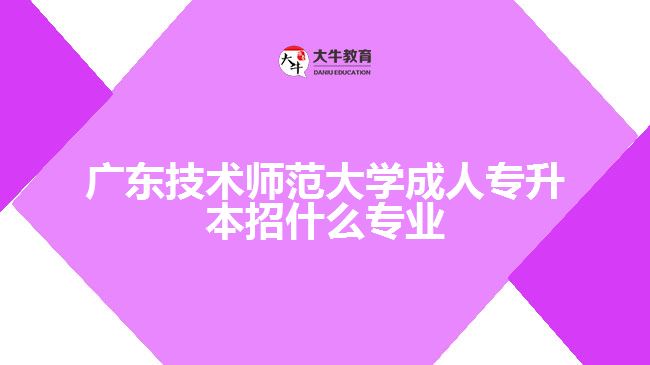 廣東技術師范大學成人專升本招生專業(yè)