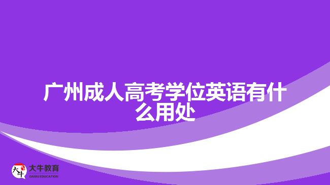 廣州成人高考學(xué)位英語有什么用處