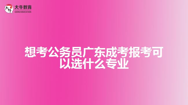 想考公務(wù)員廣東成考報考可以選什么專業(yè)