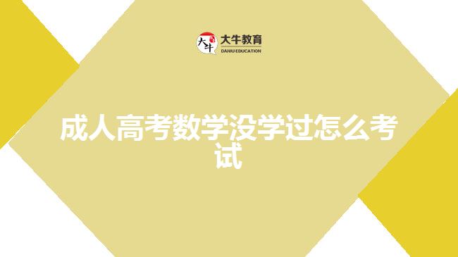 成人高考數學沒學過怎么考試