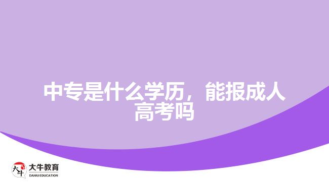 中專是什么學(xué)歷，能報成人高考嗎