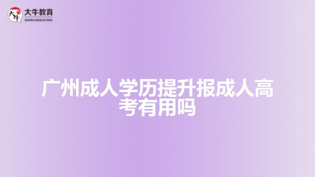 廣州成人學歷提升報成人高考有用嗎