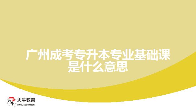 成考專升本專業(yè)基礎課是什么意思