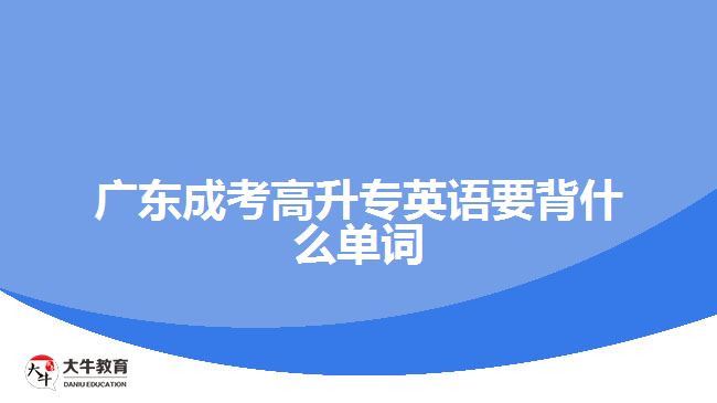 廣東成考高升專英語(yǔ)要背什么單詞