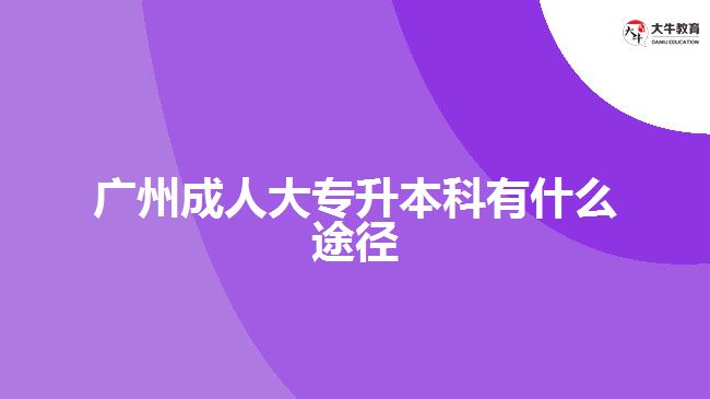 廣州成人大專升本科有什么途徑