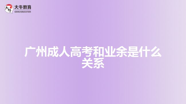 廣州成人高考和業(yè)余是什么關系