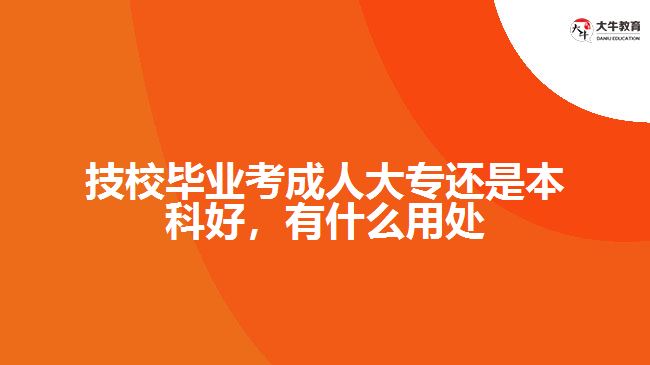 技校畢業(yè)考成人大專還是本科好，有什么用處