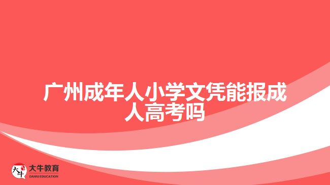 廣州成年人小學(xué)文憑能報成人高考嗎