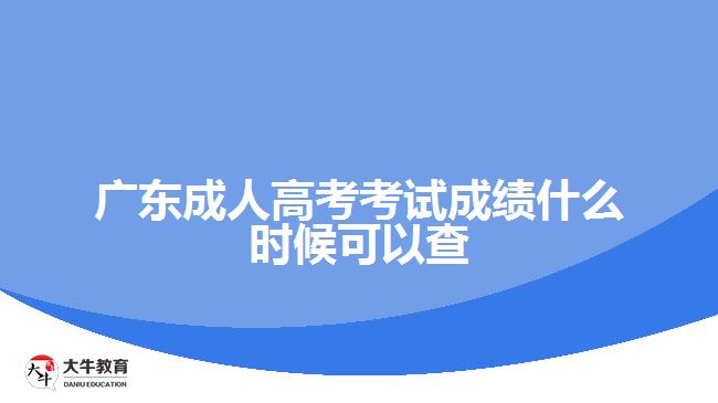 廣東成人高考考試成績什么時候可以查