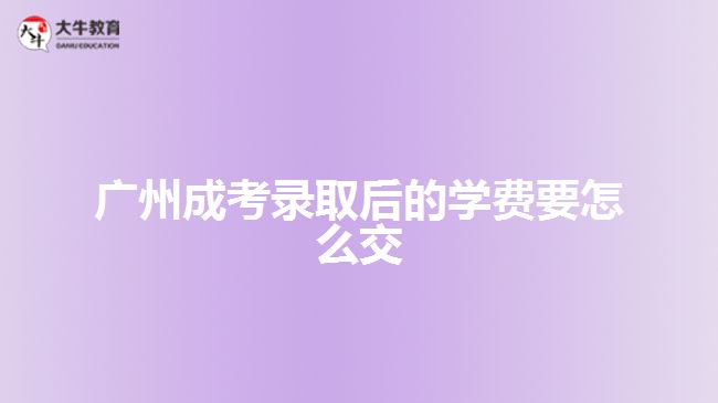 廣州成考錄取后的學(xué)費(fèi)要怎么交