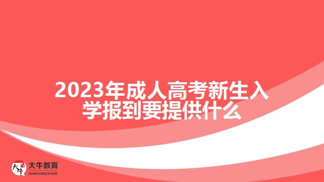 2023年成人高考新生入學(xué)報(bào)到要提供什么