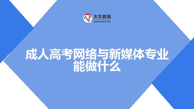 成人高考網(wǎng)絡與新媒體專業(yè)能做什么