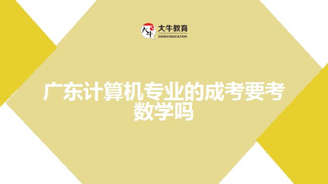 廣東計算機專業(yè)的成考要考數(shù)學嗎