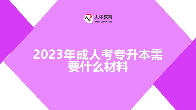 2023年成人考專(zhuān)升本需要什么材料