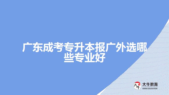 廣東成考專升本報廣外選哪些專業(yè)好