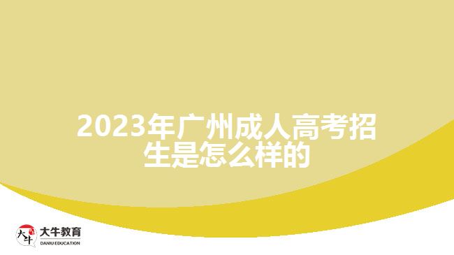 2023年廣州成人高考招生是怎么樣的