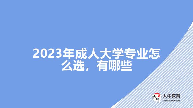 2023年成人大學(xué)專業(yè)怎么選，有哪些