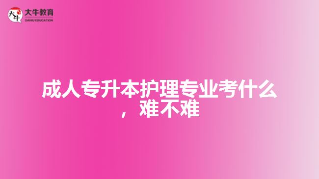 成人專升本護理專業(yè)考什么，難不難