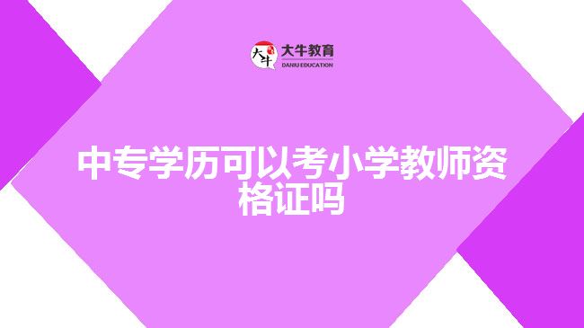 中專學(xué)歷可以考小學(xué)教師資格證嗎