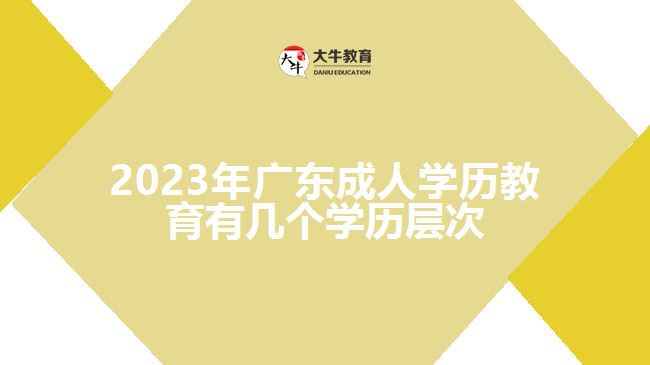 2023年廣東成人學(xué)歷教育有幾個學(xué)歷層次