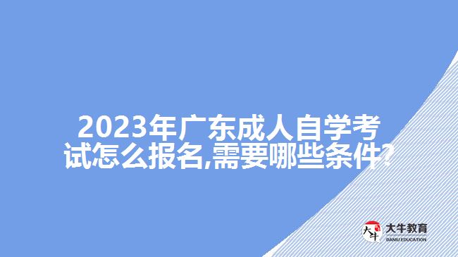 2023年廣東成人自學(xué)考試怎么報名,需要哪些條件?